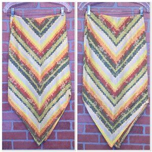 Vintage Uncivilized Lunachix Multicolor Chevron Lace Skirt Size S Fairy Hippie